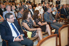 Asistentes al nombramiento de Eugenio Chicano como miembro de la Real Academia de Bellas Artes de San Telmo. Salón de los Espejos, Ayuntamiento de Málaga. Septiembre de 2016