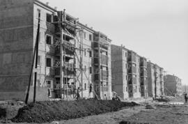 Málaga. Construcción de la barriada de Portada Alta. Marzo de 1963