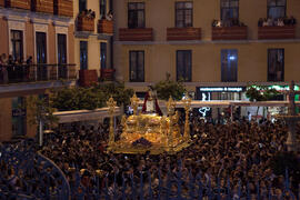 Santo Cristo Coronado de Espinas en la Estación de Penitencia de la Hermandad de los Estudiantes. Málaga. Marzo de 2015