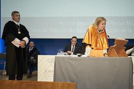 Toma de posesión de Susana Cabrera Yeto como nueva Vicerrectora de Proyectos Estratégicos, Relaciones Institucionales y Bienestar Universitario de la Universidad de Málaga. Paraninfo. Marzo de 2024