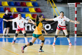 Partido Universidad de Valencia - Universidad de Aksaray. Categoría femenina. Campeonato Europeo Universitario de Balonmano. Antequera. Julio de 2017
