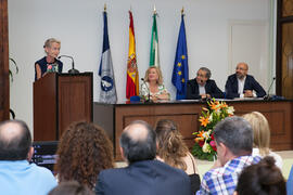 Intervención de una alumna del CIE-UMA en su graduación el Día del Español. Centro Internacional de Español de la Universidad de Málaga. Junio de 2016