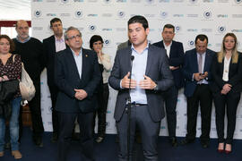 Cristóbal Ortega Urbano en la inauguración de las Jornadas de Puertas Abiertas de la Universidad de Málaga. Complejo Polideportivo Universitario. Marzo de 2017