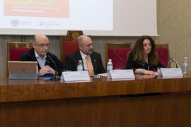 Cristóbal Montoro, Eugenio Luque y Macarena Parrado. XII Jornadas Andaluzas de Enseñanza de Economía. Facultad de Ciencias Económicas y Empresariales. Febrero de 2019
