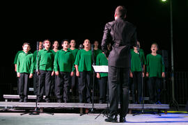 Coro de niños en el concierto de Dorantes. Cursos de Verano de la Universidad de Málaga. Ronda. Julio de 2018