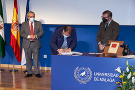 Toma de posesión de José Luis Sánchez Ollero como nuevo catedrático del Área de Economía Aplicada de la Universidad de Málaga. Paraninfo. Diciembre de 2021