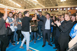 Cristóbal Ortega Urbano visita los estands de las Jornadas de Puertas Abiertas de la Universidad de Málaga. Complejo Polideportivo Universitario. Marzo de 2017