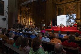 Intervención de Martín Serrano. Apertura del Curso Académico 2022/2023 de la Universidad de Sevilla y entrega de su medalla de oro a la Universidad de Málaga. Iglesia de la Anunciación, Sevilla. Septiembre de 2022