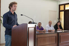 Intervención de un alumno. Graduación del alumnado del CIE de la Universidad de Málaga. Centro Internacional de Español. Septiembre de 2015