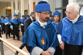 Ezequiel Pérez-Hinestrosa y Jean-Marie Lehn en su investidura como Doctor "Honoris Causa" por la Facultad de Ciencias de la Universidad de Málaga. Edificio del Rectorado. Junio 2015