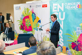 Encuentro con José María Aznar. Cursos de Verano de la Universidad de Málaga. Edificio del Rectorado. Julio de 2018