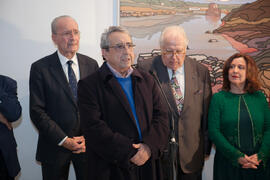 José Ángel Narváez en la inauguración de la exposición "Paisajes Andaluces", de Eugenio Chicano. Museo del Patrimonio Municipal. Diciembre de 2016