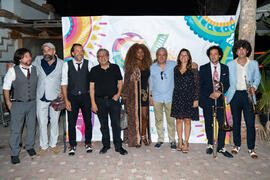 José Narváez, Diego Vera y Elsa Álvarez con la Free Soul Band. Festival solidario en los Baños del Carmen. Cursos de Verano de la Universidad de Málaga. Málaga. Julio de 2019