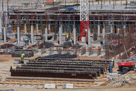 Obras de la nueva Facultad de Turismo. Campus de Teatinos. Febrero de 2022