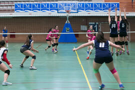 Partido femenino Universidad de Málaga - Universidad de A Coruña. Campeonato de España Universitario de Voleibol. Complejo Polideportivo Universitario. Abril de 2018