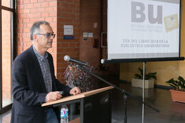 Gregorio García Reche. Inauguración de las actividades con motivo del Día Internacional del Libro. Biblioteca General. Abril de 2018