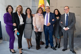 Foto de grupo. Toma de posesión de D. José Ángel Narváez Bueno como Rector de la Universidad de Málaga. Palacio de San Telmo, Sevilla. Enero de 2020