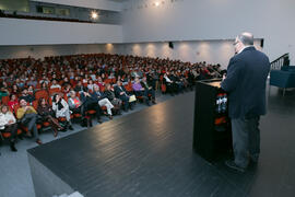 Benjamín del Alcázar. Conferencia "Dialogando" con Manu Sánchez. Complejo de Estudios Sociales y Comercio. Enero de 2018