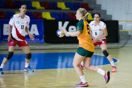 Partido Universidad de Valencia - Universidad de Aksaray. Categoría femenina. Campeonato Europeo Universitario de Balonmano. Antequera. Julio de 2017