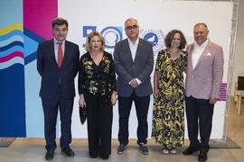 Foto de grupo. Concierto Conmemorativo del 50 Aniversario de la Universidad de Málaga. Auditorio Edgar Neville, Málaga. Junio de 2022