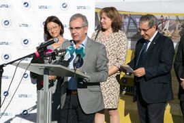 Intervención de Julián Almaraz. Colocación de la primera piedra de la nueva Facultad de Psicología. Campus de Teatinos. Noviembre de 2017