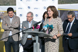 Intervención de Raquel Barco. Colocación de la primera piedra de la nueva Facultad de Psicología. Campus de Teatinos. Noviembre de 2017
