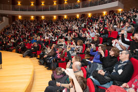 Asistentes a la conferencia "Dialogando", con César Bona. Facultad de Derecho. Enero de 2017