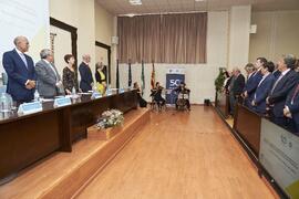Mesa presidencial. Celebración del 50 Aniversario de la Facultad de Medicina de la Universidad de Málaga. Facultad de Medicina. Octubre de 2022