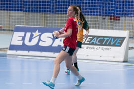 Partido Universidad de Oslo - Universidad de Valencia. Categoría femenina. Campeonato Europeo Universitario de Balonmano. Antequera. Julio de 2017