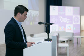 Cristóbal Ortega. Inauguración del 7º Congreso Internacional de Actividad Física Deportiva para Mayores. Escuela Técnica Superior de Ingeniería de Telecomunicaciones y de Informática. Noviembre de 2017