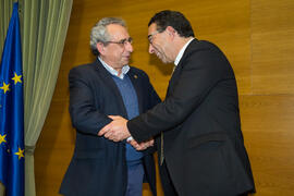 Toma de Posesión de Juan Francisco Martos Montiel como nuevo catedrático del Departamento de Filología Griega, Estudios Árabes, Lingüística General, Documentación y Filología Latina de la Universidad de Málaga. Edificio del Rectorado. Febrero de 2018