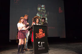 Ensayos para la Gala Inaugural de la XXIV edición de Fancine de la Universidad de Málaga. Teatro Cervantes. Noviembre de 2014