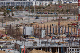 Obras de la nueva Facultad de Turismo. Campus de Teatinos. Febrero de 2022