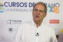 Javier Aroca en photocall. Curso "Un siglo de la Asamblea de Ronda". Cursos de Verano de la Universidad de Málaga. Ronda. Julio de 2018