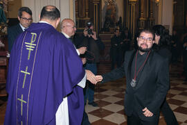 Entrega de medallas de la Cofradía de los Estudiantes. Misa de Lunes Santo. Iglesia de San Agustín. Marzo de 2018