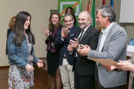 Entrega de premios de la X Olimpiada de Economía. XI Jornadas Andaluzas de Enseñanza de Economía. Facultad de Ciencias Económicas y Empresariales. Febrero de 2018