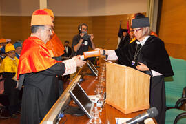 Investidura como Doctor "Honoris Causa" de D. Juan Ramón Cuadrado Roura por la Facultad de Ciencias Económicas de la Universidad de Málaga. Rectorado. Junio de 2009