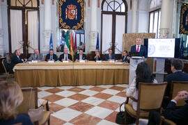 Intervención de Julio Andrade. Presentación del Centro Internacional de Autoridades y Líderes. Ayuntamiento de Málaga. Julio de 2018