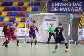 Partido España contra Portugal. 14º Campeonato del Mundo Universitario de Fútbol Sala 2014 (FUTSAL). Antequera. Julio de 2014