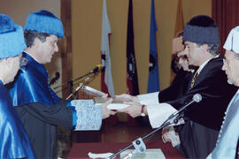 Investidura como Doctor "Honoris Causa" de D. Federico Mayor Zaragoza por la Universidad de Málaga. Paraninfo. Octubre de 1996