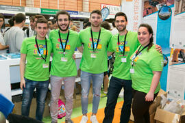 Estand de las Escuelas de Ingenierías Industriales. Jornadas de Puertas Abiertas de la Universidad de Málaga. Complejo Polideportivo Universitario. Abril de 2018