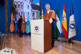Discurso de Manuel Enciso. Investidura de Bernardo Quintero como Doctor "Honoris Causa" por la Universidad de Málaga. Paraninfo. Marzo de 2025