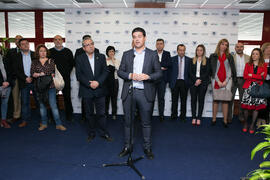 Cristóbal Ortega Urbano en la inauguración de las Jornadas de Puertas Abiertas de la Universidad de Málaga. Complejo Polideportivo Universitario. Marzo de 2017