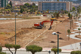 Obras del nuevo Pabellón de Gobierno. Campus de Teatinos. Mayo de 2021