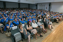 Asistentes a la graduación y clausura del curso del Aula de Mayores de la Universidad de Málaga. Campus de Teatinos. Junio de 2018