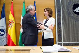 Toma de Posesión de Alicia Triviño Cabrera como nuevo profesor titular del Departamento de Ingeniería Eléctrica de la Universidad de Málaga. Edificio del Rectorado. Febrero de 2018
