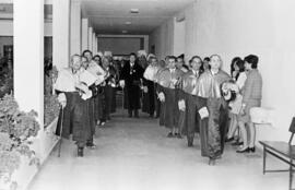 Inauguración del Colegio Universitario. Preside el rector de la Universidad de Granada, Federico Mayor Zaragoza. Octubre, 1970.