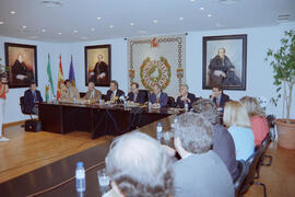 Presentación de los planos de la ampliación del Campus de Teatinos. Julio de 1996. Málaga.