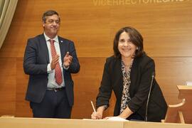 Toma de posesión de María Ángeles Rastrollo Horrillo como nueva Vicerrectora Adjunta de Empresa de la Universidad de Málaga. Edificio del Rectorado. Abril de 2024