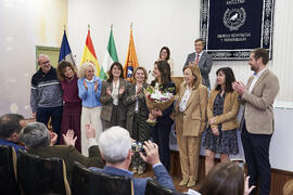 Foto de grupo. Toma de posesión de Ana José Cisneros Ruiz como nueva decana de la Facultad de Ciencias Económicas y Empresariales de la Universidad de Málaga. Campus de El Ejido. Enero de 2025
